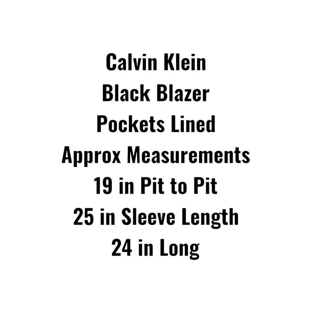 CALVIN KLEIN Blazer Jacket Women's Size 10 Black Lined Stretch 2 Buttons - Picture 10 of 10